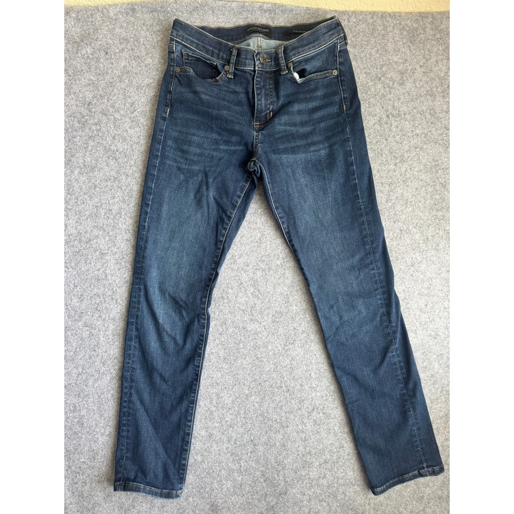 Banana Republic Womens Slim Straight Jeans 27 Blue Premium Stretch Denim